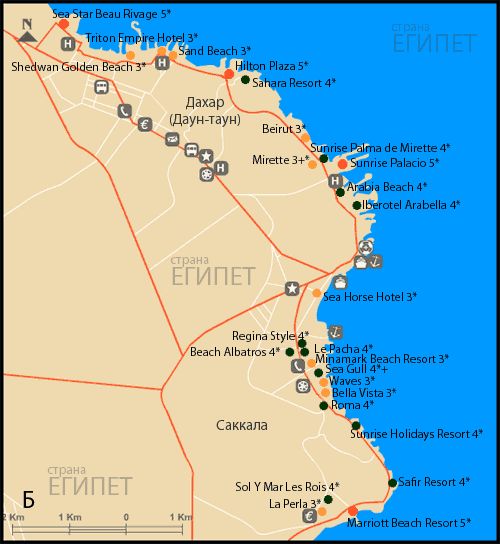карта хургады, карта отелей хургады, карта египта хургада